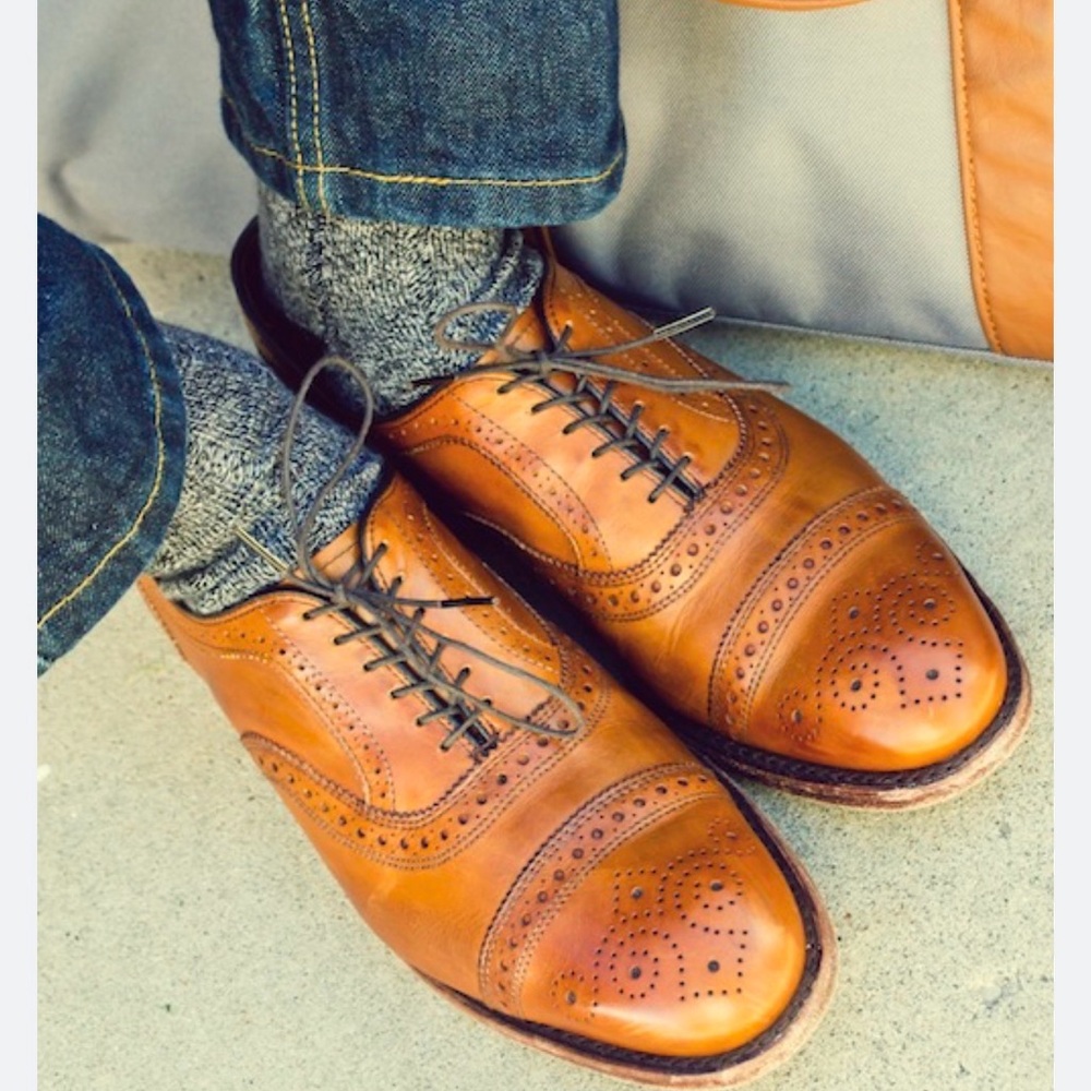 Allen Edmonds Strand Cap toe Oxford Brown leather dress Shoes